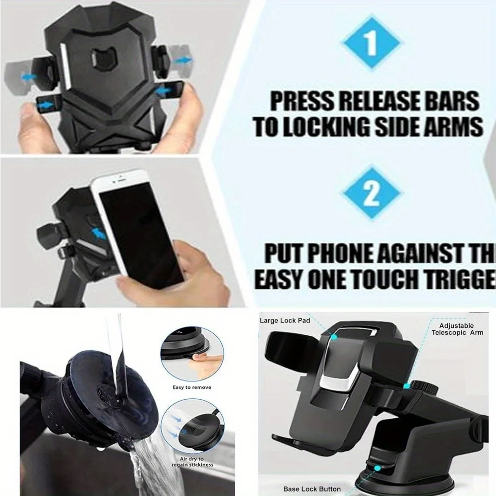Автомобильный кронштейн для телефона с навигационной рамкой на выходе — многофункциональная, передняя стеклянная присоска, телескопическая механическая рука