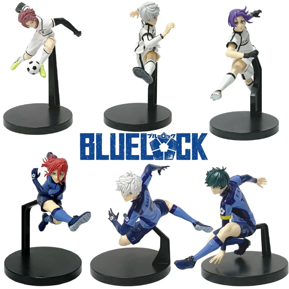 17cm Blue Lock Anime-Figur mit Blauer Fußballuniform, Nagi Seishirou Actionfigur, Itoshi Rin Desktop PVC Sammlermodell Puppe Spielzeug