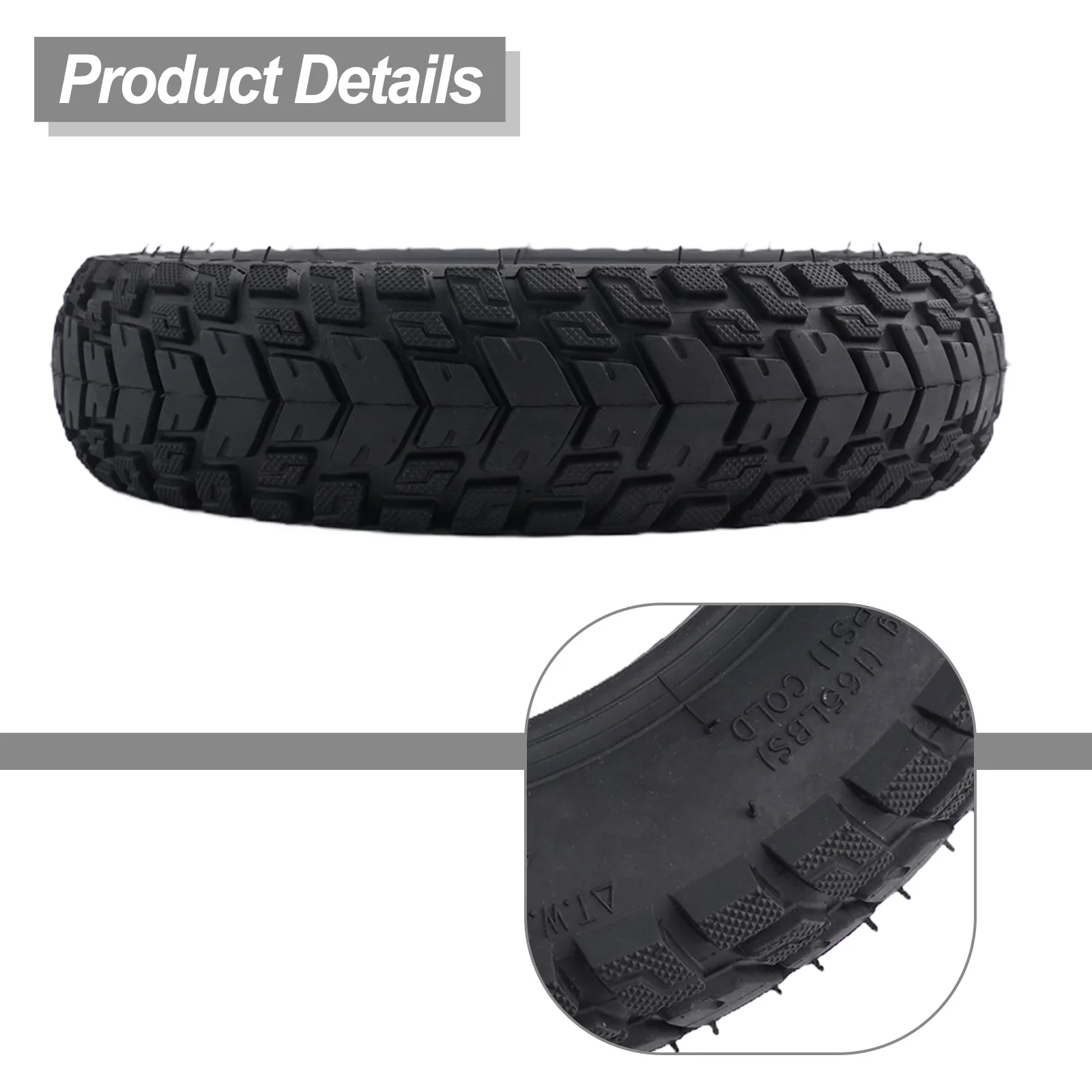 New Practical Wearproof Tubeless Tyre Tyre About 550g Black Rubber 0 Inch 10x2-6.1 Outdoor For Xiaomi Pro/Pro2/1S