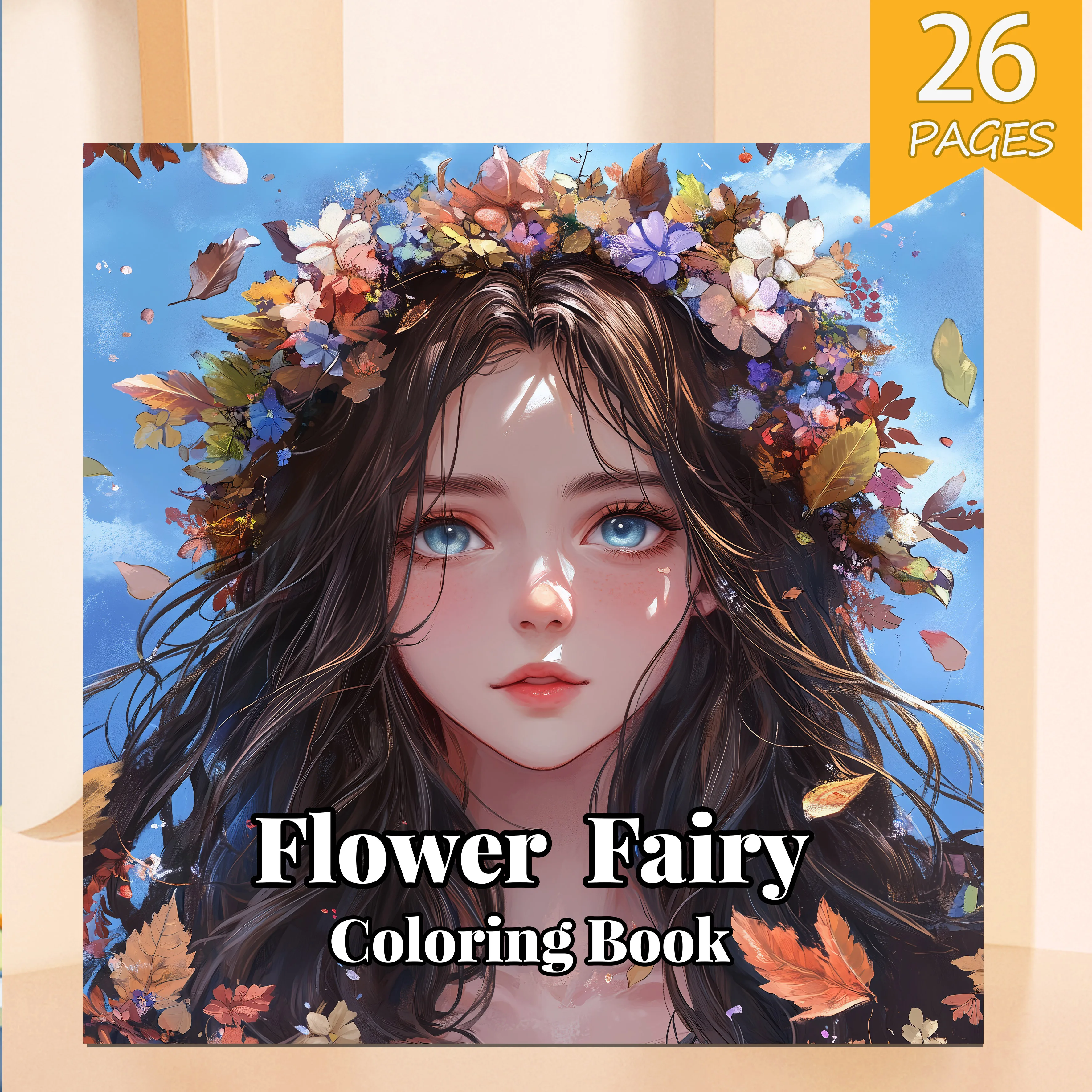 1PC Flower Fairy Coloring Book 26 Unique Pages For Adults & Teens - Self-painting Art Graffiti Anxiety Relief Perfect Gift