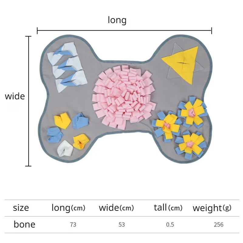 Sunflower or Bone Shape Dog Snuffle Mat Puppy Nose Smell Training Sniffing Slow Feeding Blanket Food Dispenser Pet  Puzzle Toys