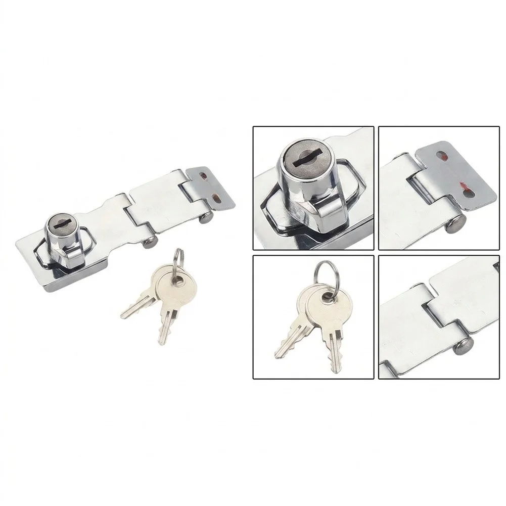 2 Pack Keyed Hasp Lock 2.5 3 Inch With Keys For Drawer Cupboard Locker Door Security Metal Latch Home Improvement