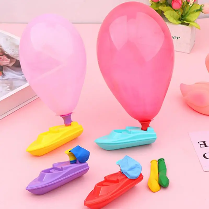 Bateau à ballons avec 3 ballons, jouet de course pour enfants, jouets de bain, coureurs de bateaux à ballons amusants, jouets de fête en piscine extérieure, cadeaux