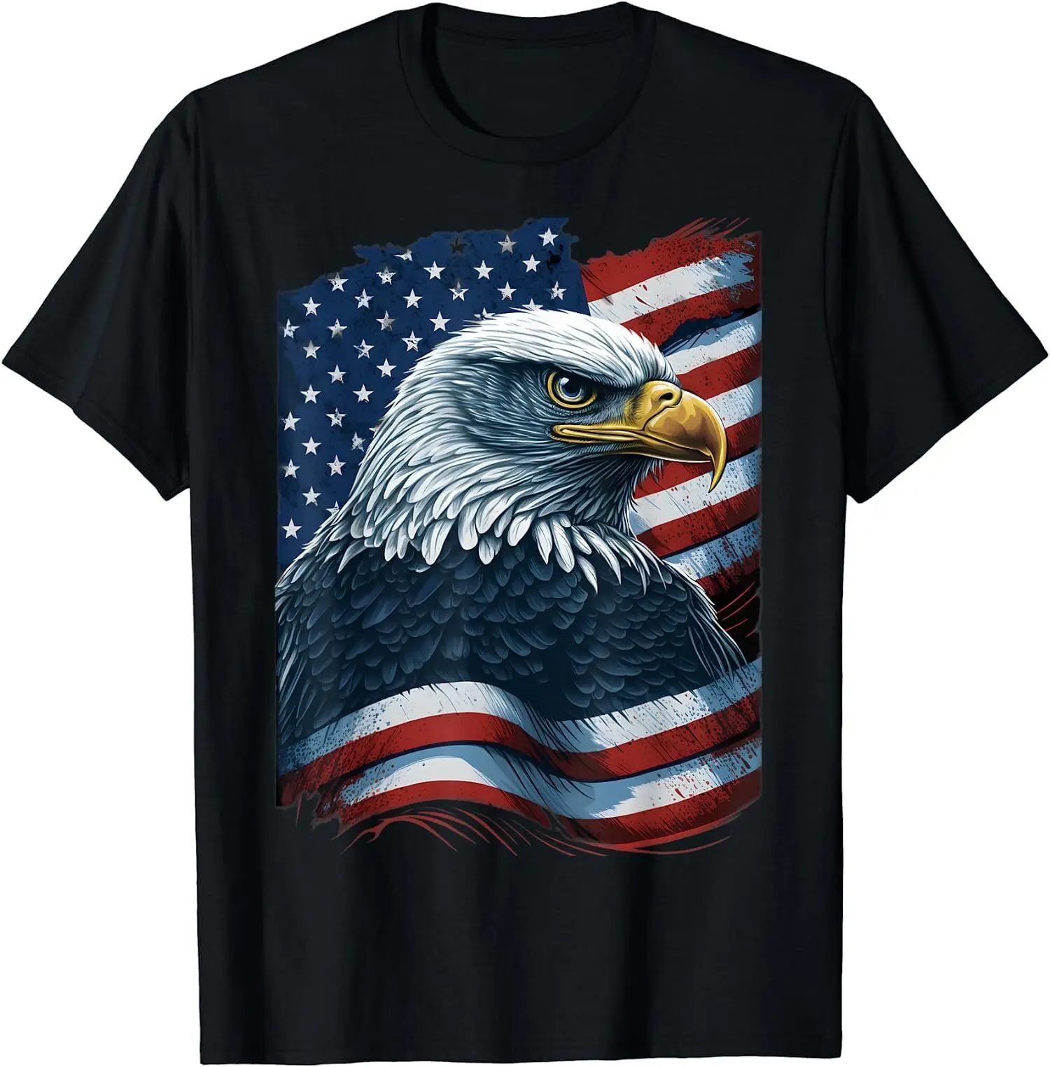 Новая футболка с облысшим орлом, патриотическим американским флагом США, 4 июля, Сделано в США