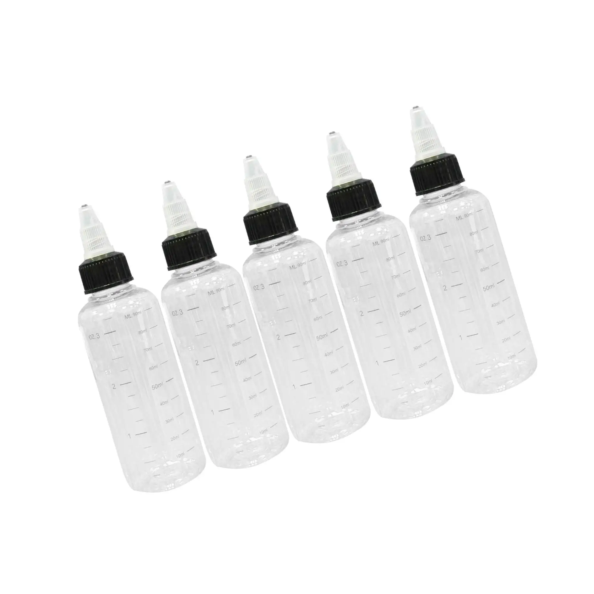 5pcs 30/60/100/120/250/500ml Tattoo Ink Bottle with Twist Cap + Scale 30ML