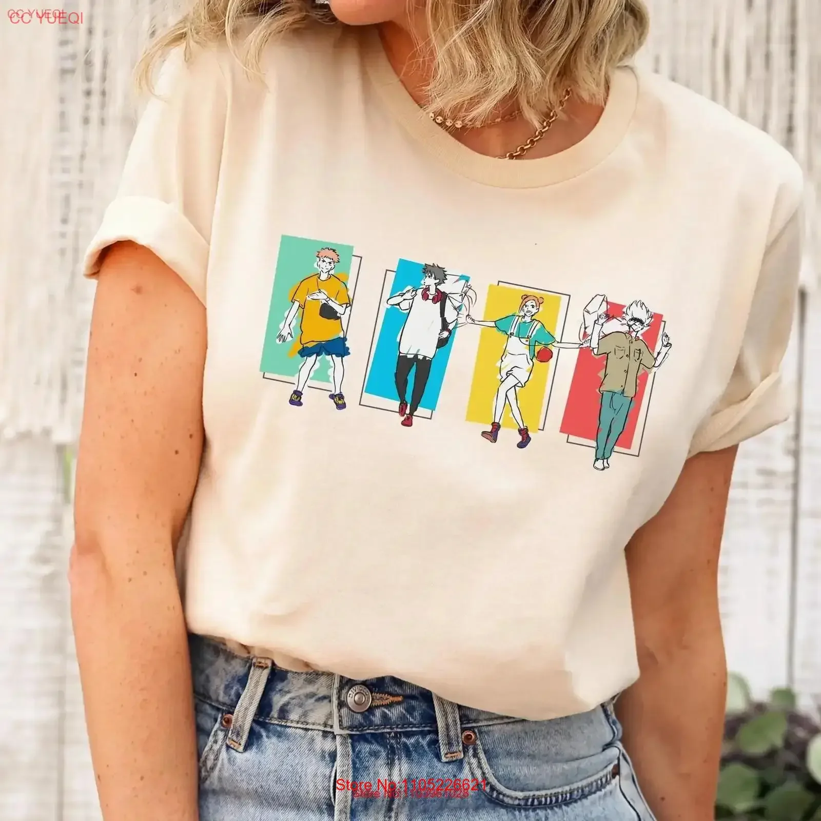 Camiseta de anime Lost in Paradise para amantes, para el amigo cariñoso Gojo, mi mejor amigo, estilo vintage, con gráfico lavado, para hombre