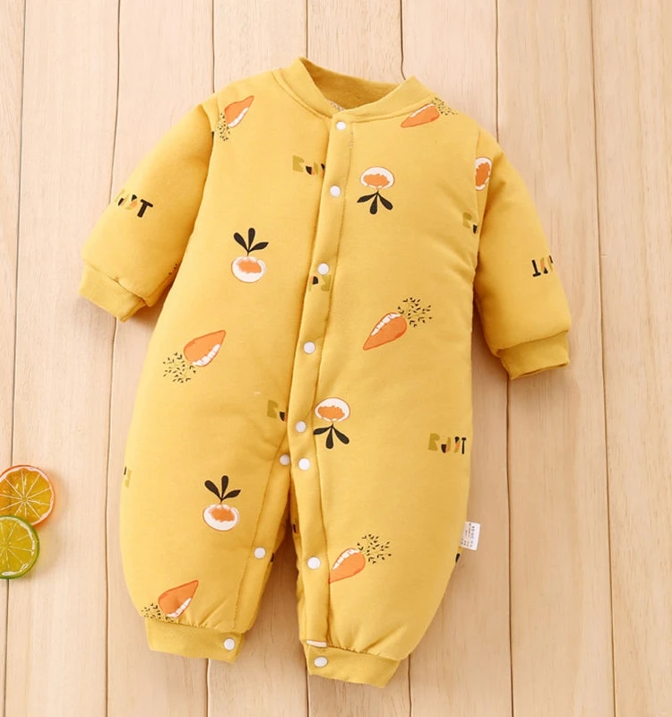 

Thiened Cotton Rer Suit for 0-3 Months Old Babies Warmth Guaranteed Spring Autumn Winter ential Baby Rerwear