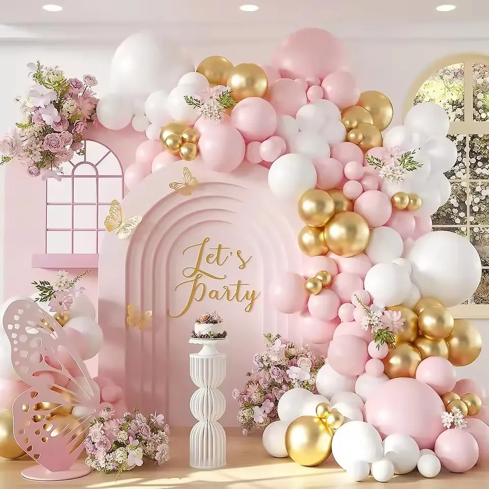 104pcs Pink Balloon Garland Arch Macaron Dusty Pink White Ballons Birthday Wedding Decoration Party Supplies