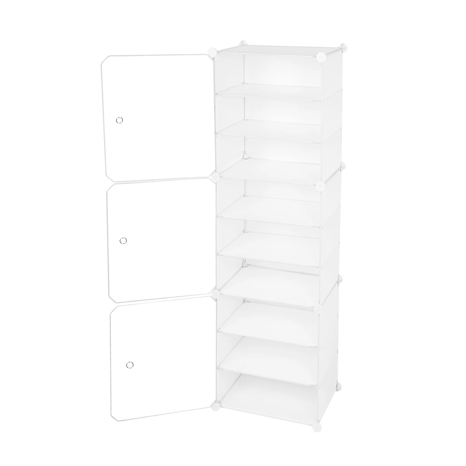48 Cubes 96 Pairs Modular Plastic Shoe Storage Cabinet Boxes, 12 Tiers Shoe Rack Shelf Tower Stand Shoe Storage Organizer