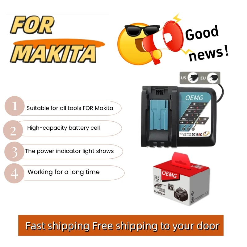 

Maximize Tool Use: FOR Makita 18V 6Ah Battery, fits 18V LXT tools, long runtime for drilling, cutting, sanding
