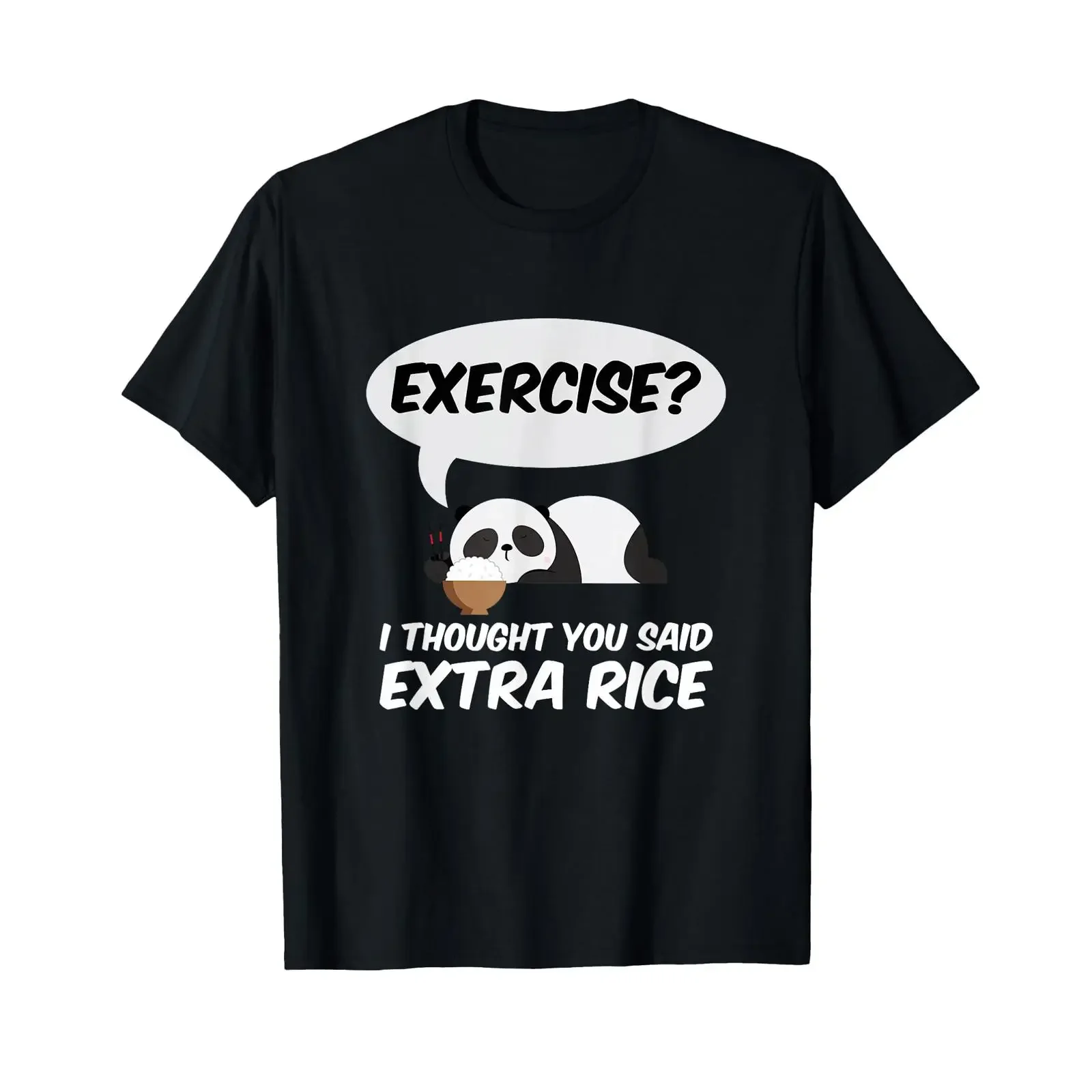 Exercise I Thought You Said Extra Rice Panda T Shirt Small vintage Washed Stylish Slightly streetwear Unisex Stretched Soft