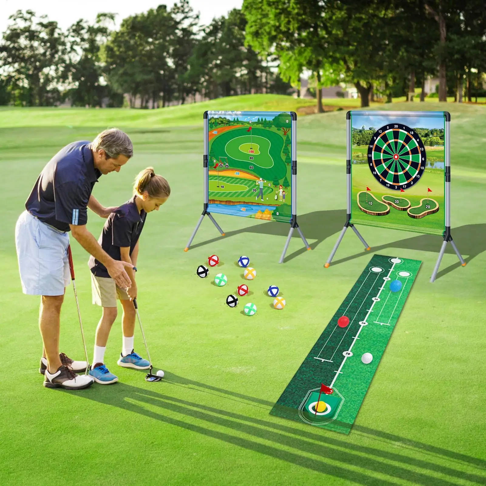 

Golf Chipping Game Yard Golf Game For Adults Golfing Accessories With Balls Tees Putting Mat Play Set For Hitting Practice