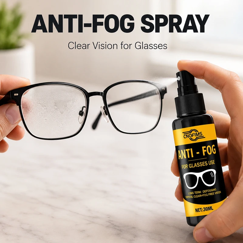 Portable Anti-Fog Spray for Glasses, Goggles and Helmet Visors, Clear Vision Defogging Cleaner for Car Glass and Sunglasses