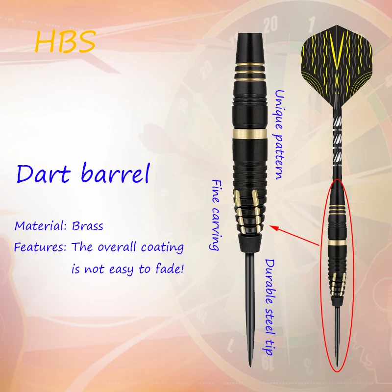 Black Steel Tip Darts 3Pcs Professional Hard Darts with Storage Case Non-slip Textured Barrel for Beginner & Advanced Players