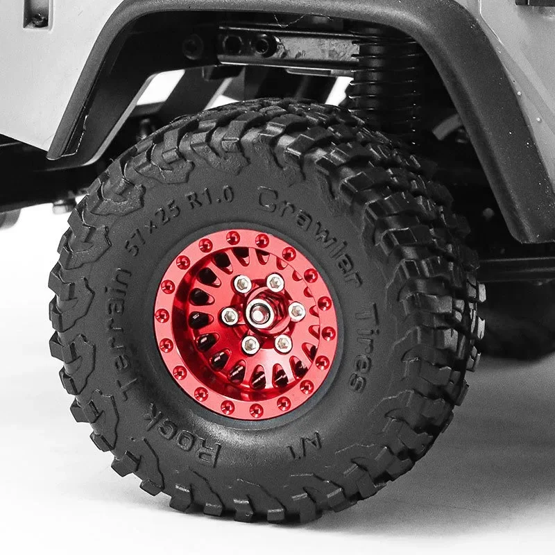 

4 Pcs Aluminum Alloy Beadlock Wheel Rim Wheels Hubs for 1/18 TRX4M/1/24 SCX24 AX24 RC Crawler Car Wheel Hub RC Upgrade Accessory