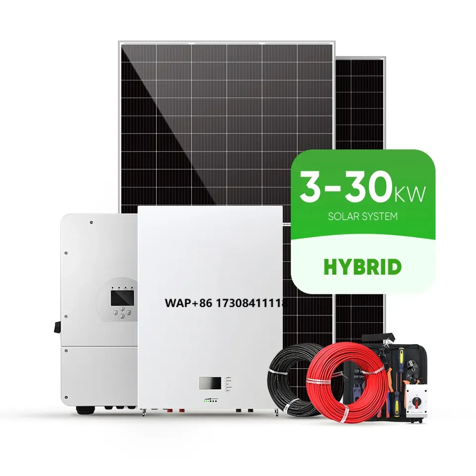 نظام الطاقة الشمسية 8 كيلو وات 10 كيلو وات نظام هجين مع بطارية ليثيوم نظام شمسي عاكس هجين #1