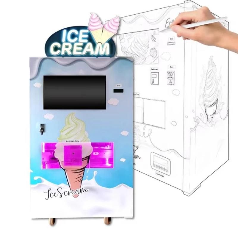 Mehen Soft Ice Cream Vending Machine Robot Price Robot Ice Cream Vending Machine