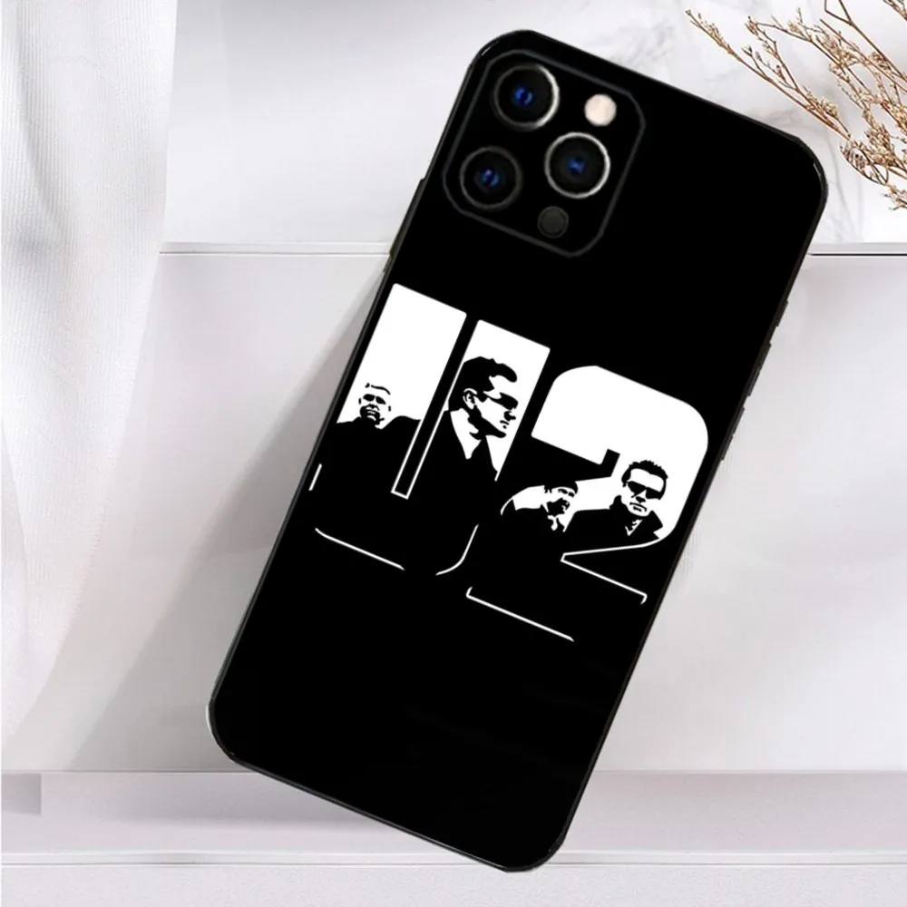 U-U2 Band P-Pops Phone Case For iPhone 16,15,14,13,12,11 Plus,Pro Max,XS,X,XR,SE,Mini,8,7 Soft Silicone Black Cover
