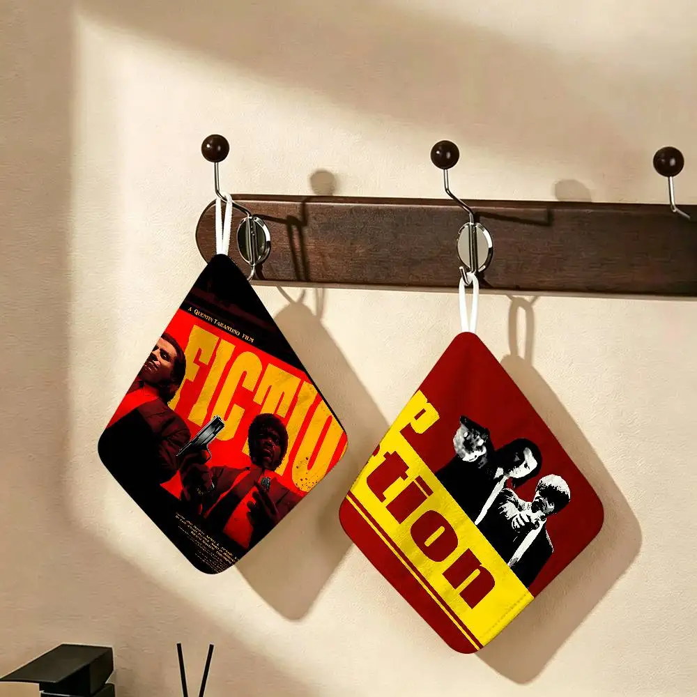 drama film P-PULP FICTION classic Hanging Polyester Cotton Towel, Reusable Hand Wiping Cloth, Wear Resistant for Kitchen Sink