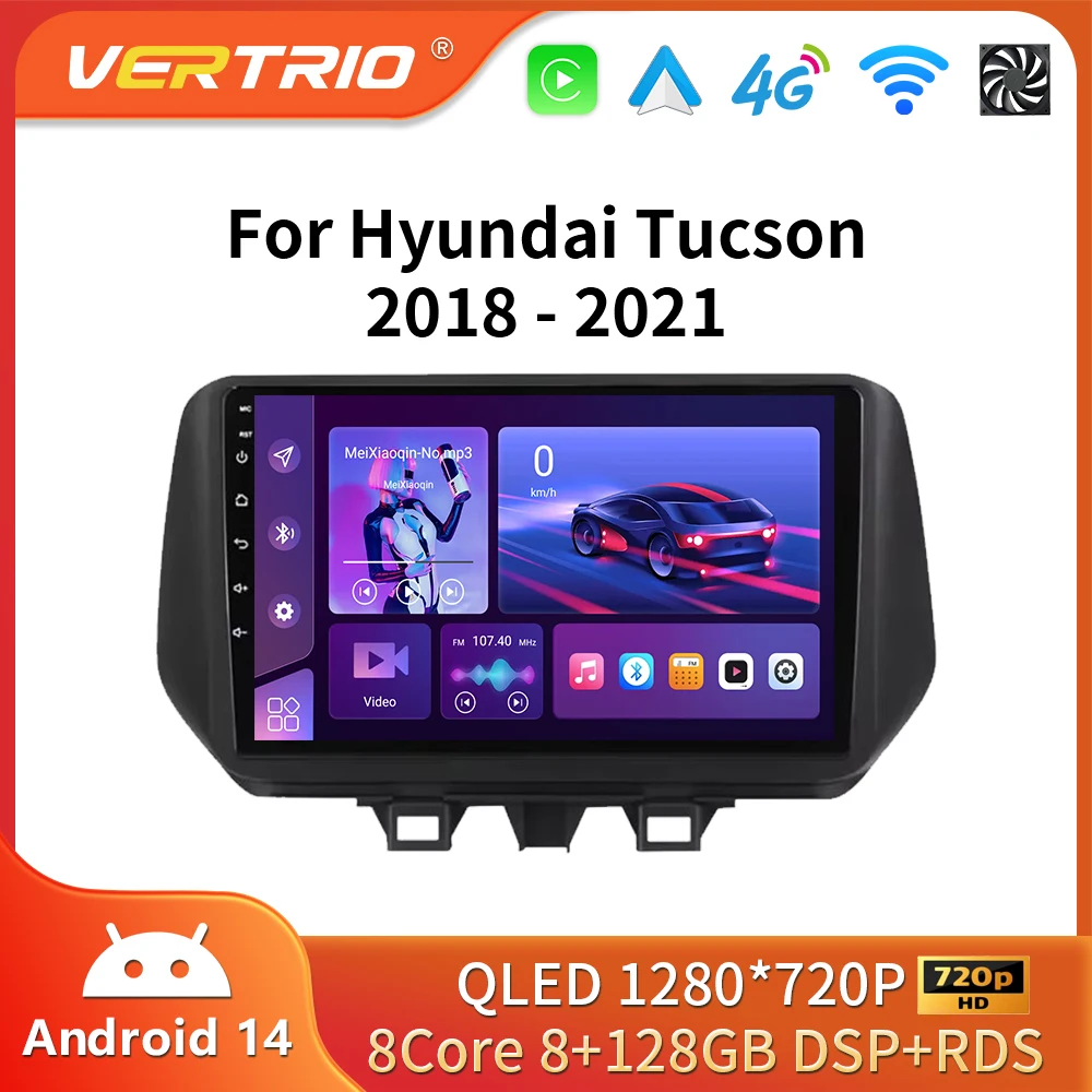For Hyundai TUCSON 2019 2020 2021 Android Auto Wireless Carplay Car Radio Multimedia Player GPS Navigation WIFI Stereo Head Unit