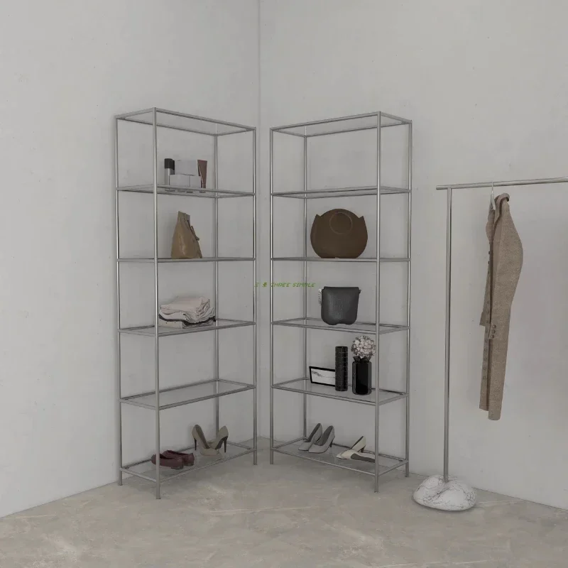 Display Stand Middle-Ancient Glass Coat and Cap Shoe Bag Display Rack Multi-Functional Storage Rack