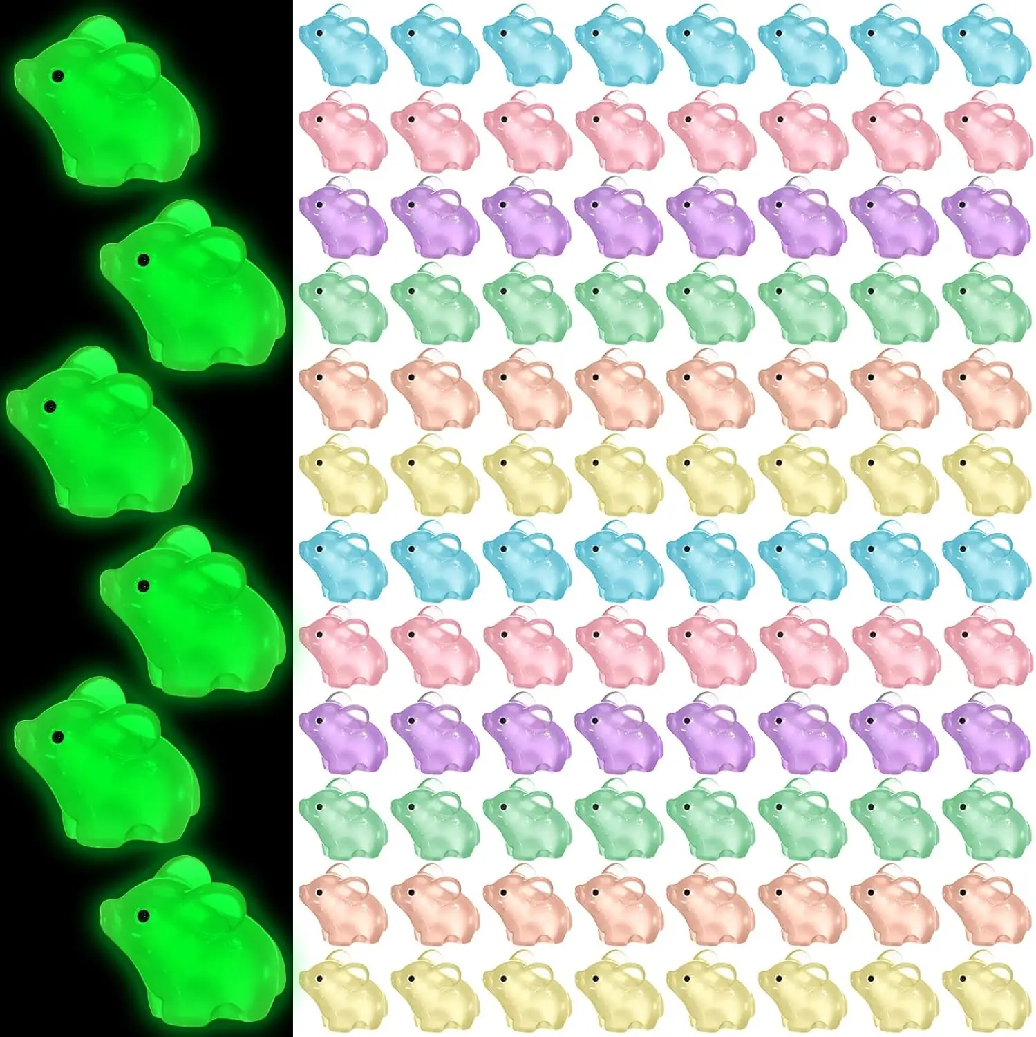 50 Pc Luminous Mini Pigs Figures Glow in The Dark Tiny Pigs Miniature mini resin Pig for Home Garden Landscape DIY Party Decor