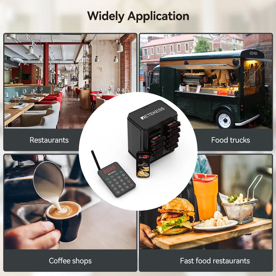 RETEKESS TD177 Restaurant-Pager-Rufsystem: Vibrations- und Klingel-Empfänger für Food Trucks, Cafés, Bars, Clubs und Gäste-Warteschlangen – Detail 17