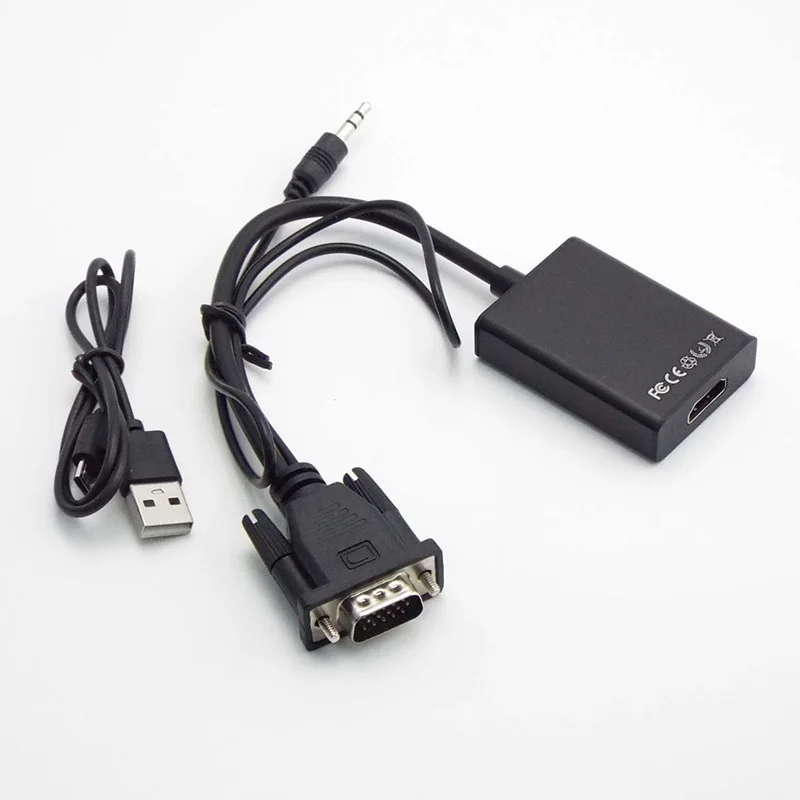 1080P Full HD VGA To HDMI-compatible Converter Cable Audio Output VGA Adapter For PC Laptop To HDTV Projector C3