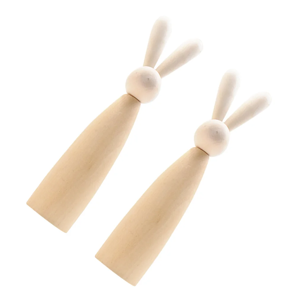 

2Pcs DIY Wooden Rabbit Decoration Unfinished Wood Rabbit Figure Desktop Craft Festival Supplies Unfinished Wooden Figurines