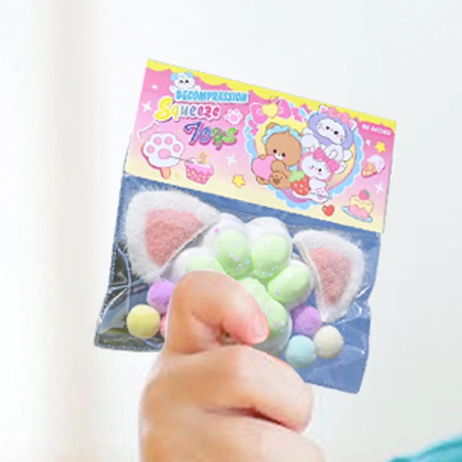 Quetschspielzeug, dehnbares Katzenpfoten-Spielzeug, elastische Stretch-Bälle, Partygeschenke für Klassenzimmer, Schule, Party, Gastgeschenke, Valentinstag