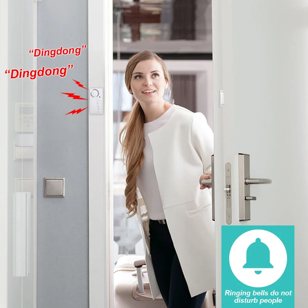 Camluxy Wireless Door Opening Sensor Time Delay Refrigerator Door Alarm Burglar Alarm  Anti-theft Window Open Closed Door Sensor