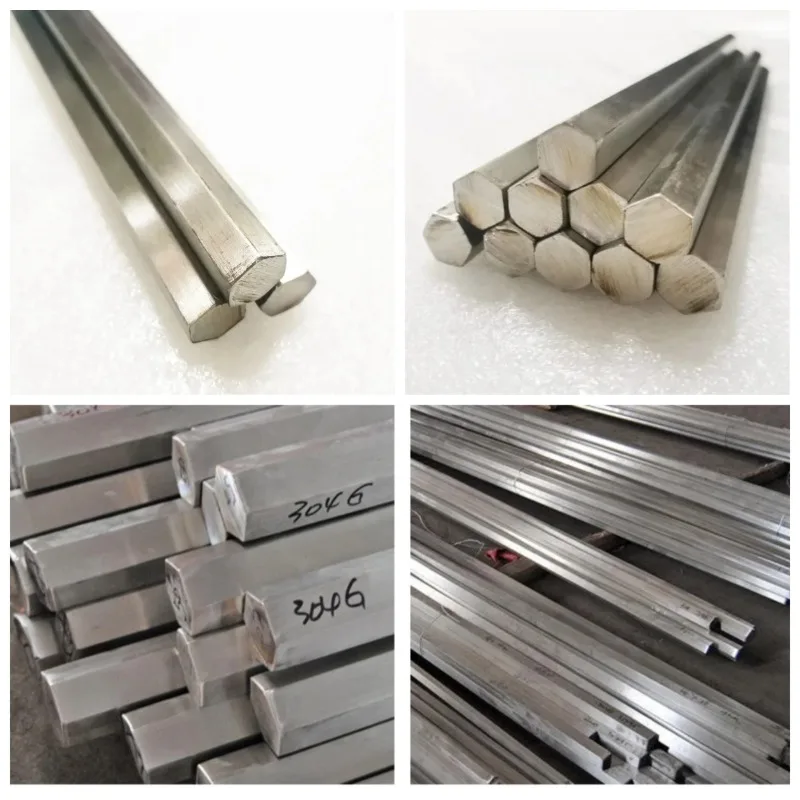 Length 100-495mm 304 Stainless Steel Hex Rod Bar Hexagonal Rod Square Bar Diameter 5/6/7/8/9/10/11/12-26mm