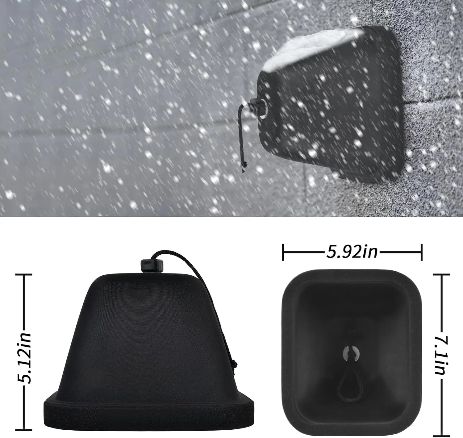 قطعتان من أغطية الصنبور الخارجية لفصل الشتاء، غطاء صنبور خارجي من الفوم الأبيض للحماية من التجميد، غطاء صنبور خارجي قابل لإعادة الاستخدام