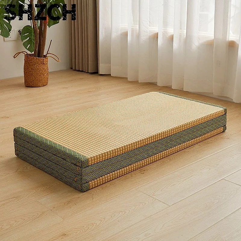Japanese Tatami Floor Mat Foldable Coconut Fiber Mattress Portable Futon for Dormitory Breathable Summer Sleeping
