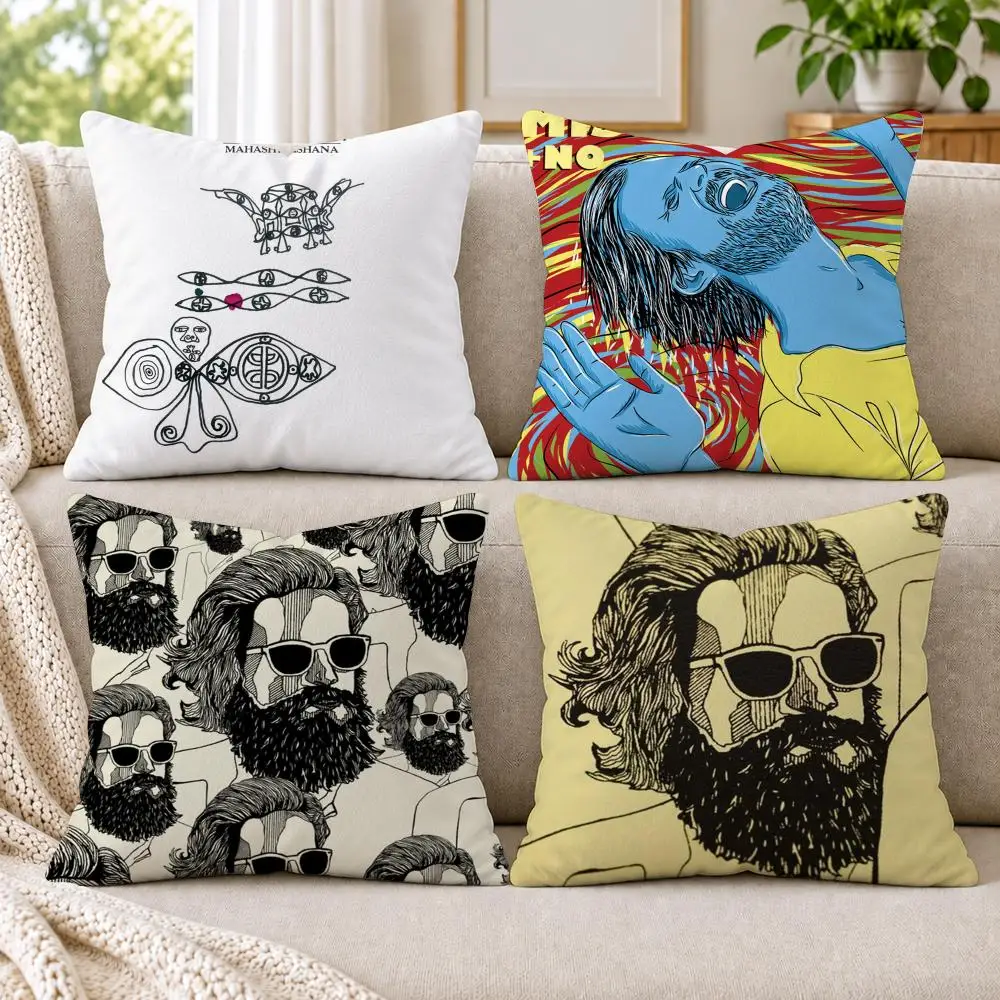 Father J-John Misty Cushion Cover Short Plush Double-Sided Printing Sofa Bedroom Pillow Case Aesthetic Home Decor
