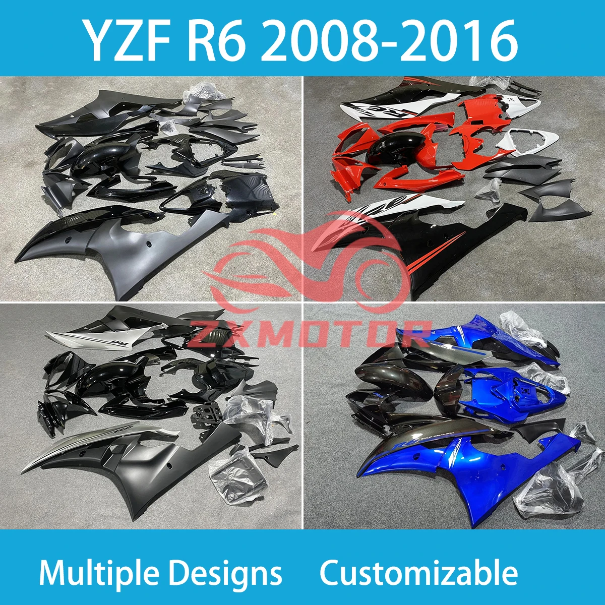 Aftermarket Parts Fairings for YAMAHA YZF R6 08 09 10 11 12 13 14 15 16 Motorcycle Injection Fairing Kit YZFR6 2008- 2016 New