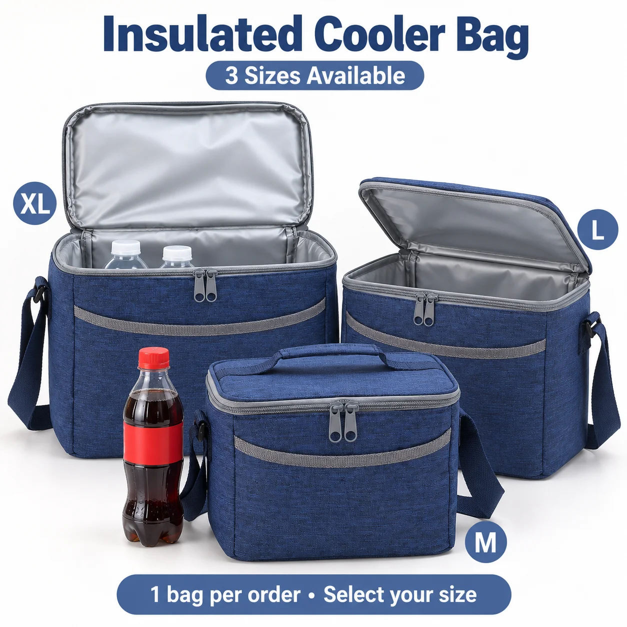 Oxford Thermokühltasche, tragbare isolierte Lunchbox, Kühltasche für Picknick, Camping, Reisen, Lebensmittelaufbewahrung im Freien, 3 Größen