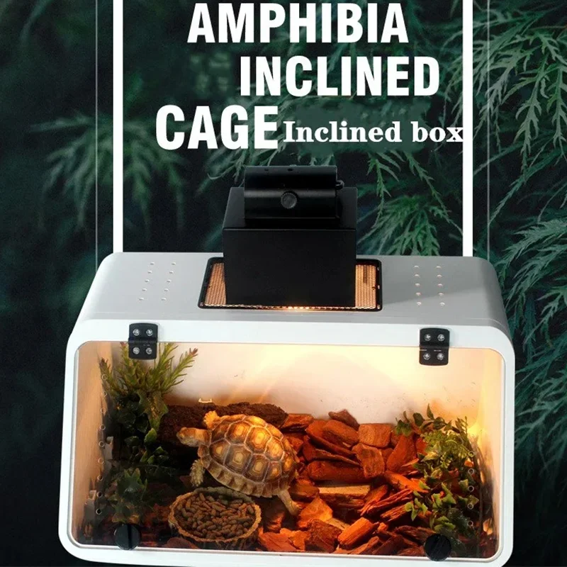 

Plastic Reptile Breeding Cage Sloping Easy To Observe Turtle Tank Tortoise Climbing Pet Feeding Incubator Box for Small Pet