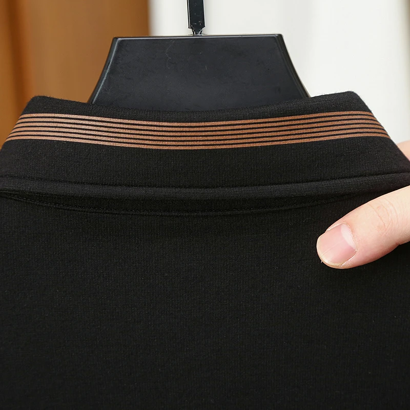 High Quality Man Long-Sleeved Polo Shirt Lapel Button Color Blocking Embroidery Spring New Long-Sleeved Leisure Men's Clothing