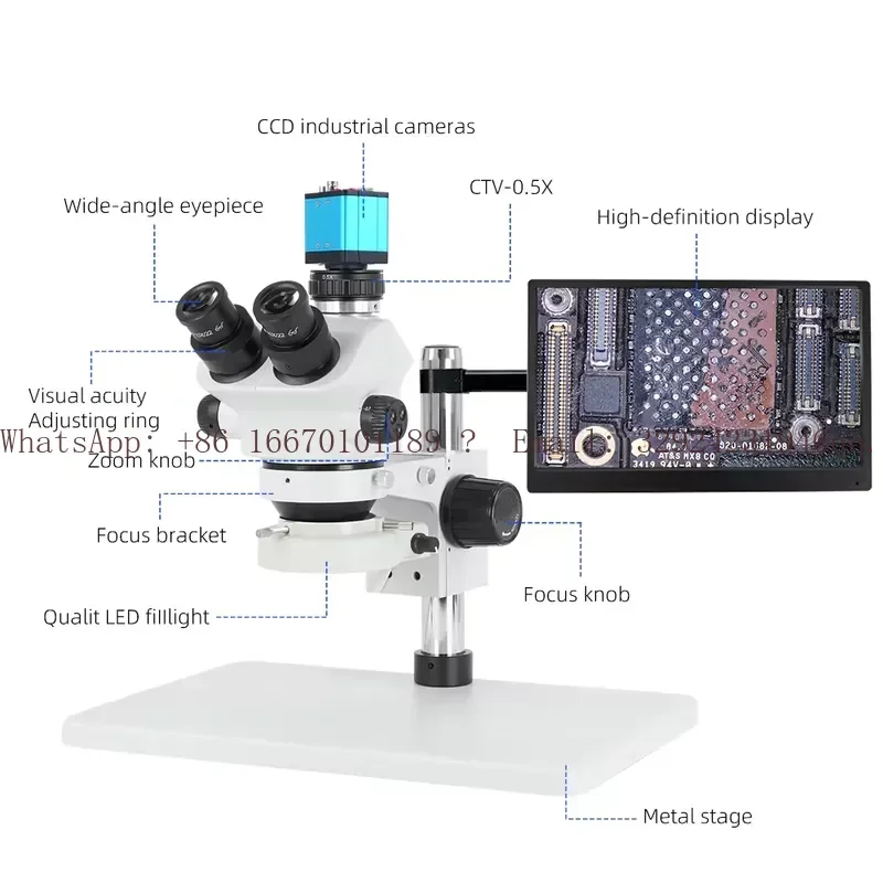 SANQTID TD-750P-200UVA Trinocular Laboratory Stereo Digital Microscope for Mobile Repair Mobile Phone & Accessories