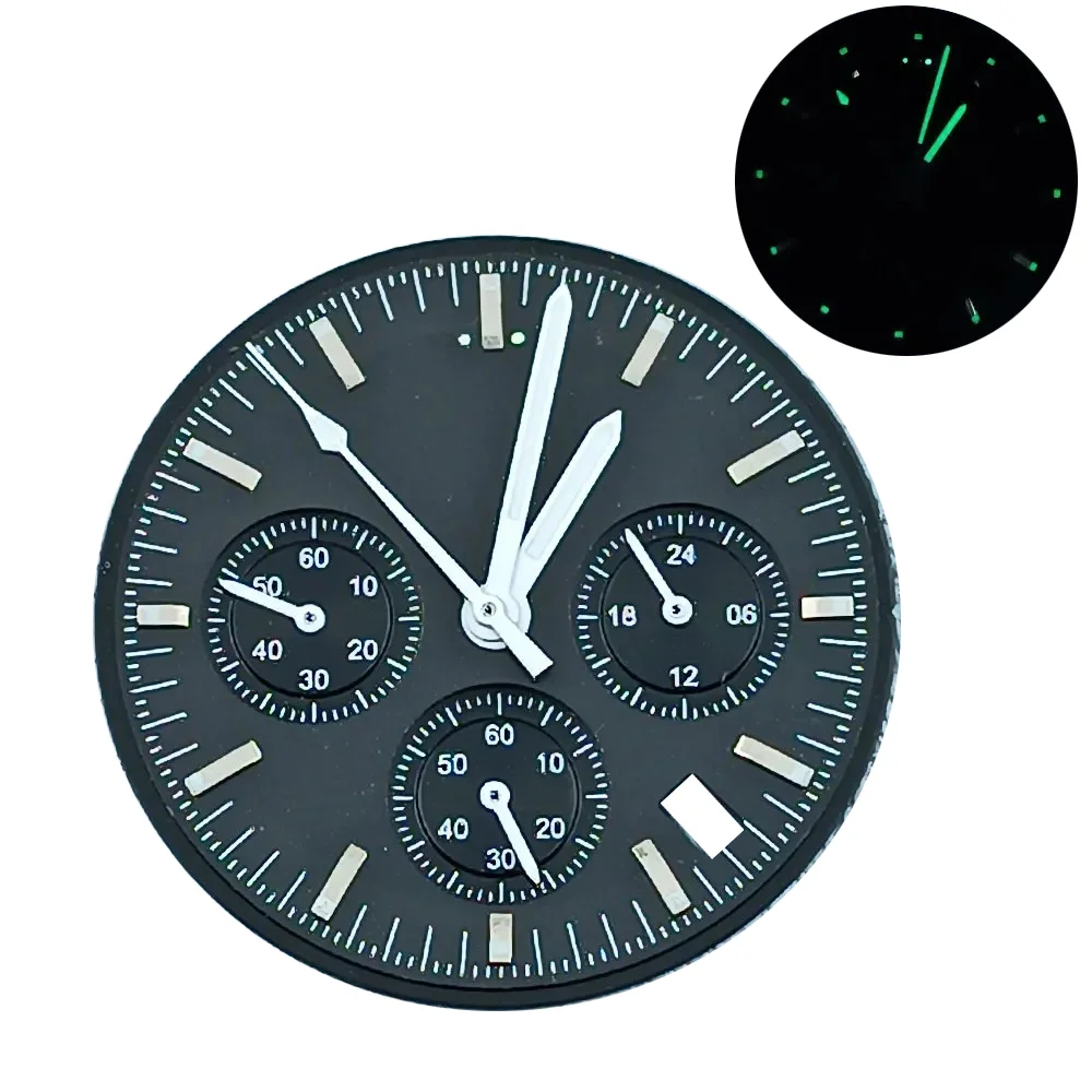 Cadran de montre Krasnoman VK63 avec logo personnalisé, accessoires de montre, cadran lumineux C3, ajustement du mouvement VK63, super vert, 32.5mm