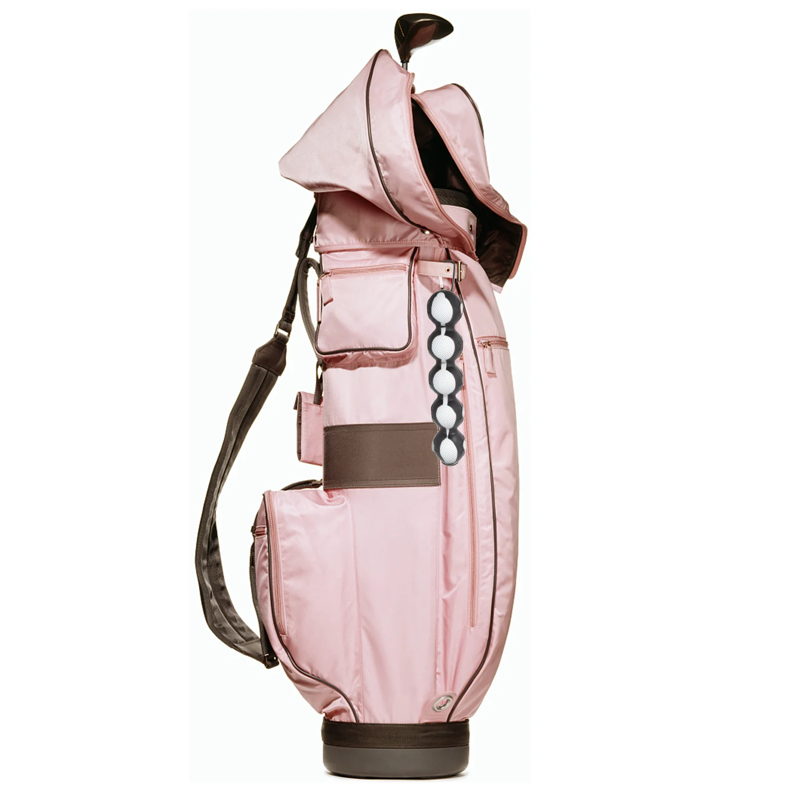 

Golf Ball Holder Silica Gel Wear Resistant Protector Elastic Bag For Men Carabiner Key Chain Portable Golfs Accessory