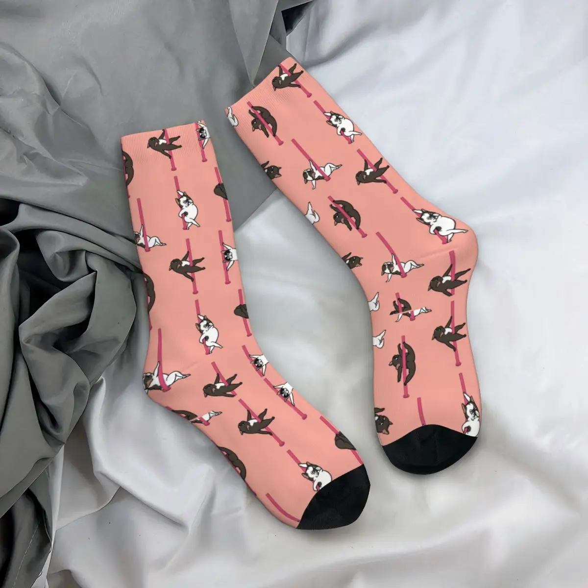 

French Bulldog Pole Stockings Women Dancing Club Socks Breathable Modern Socks Outdoor Anti Skid Graphic Socks Birthday Present