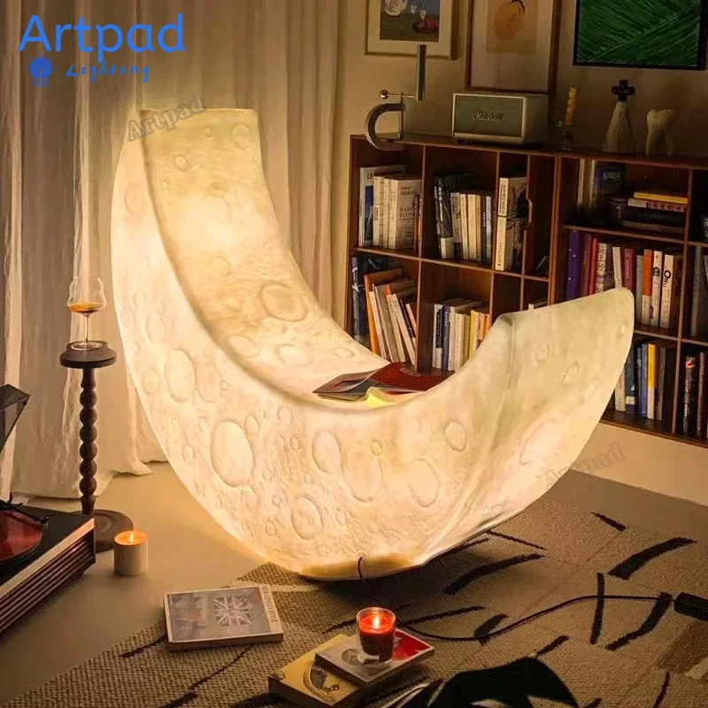 

Moon Phase LED Floor Lamp for Living Room Bedroom Waterproof Adjustable Standing Light for Sofa Balcony Decor