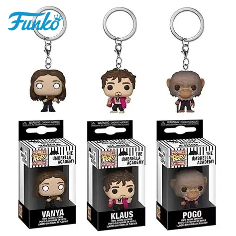 NUEVO Funko POP! Llavero de The Umbrella Academy, VANYA, POGO, KLAUS, Muñeco de Bolsillo, Juguete, Regalo de Navidad para Niños