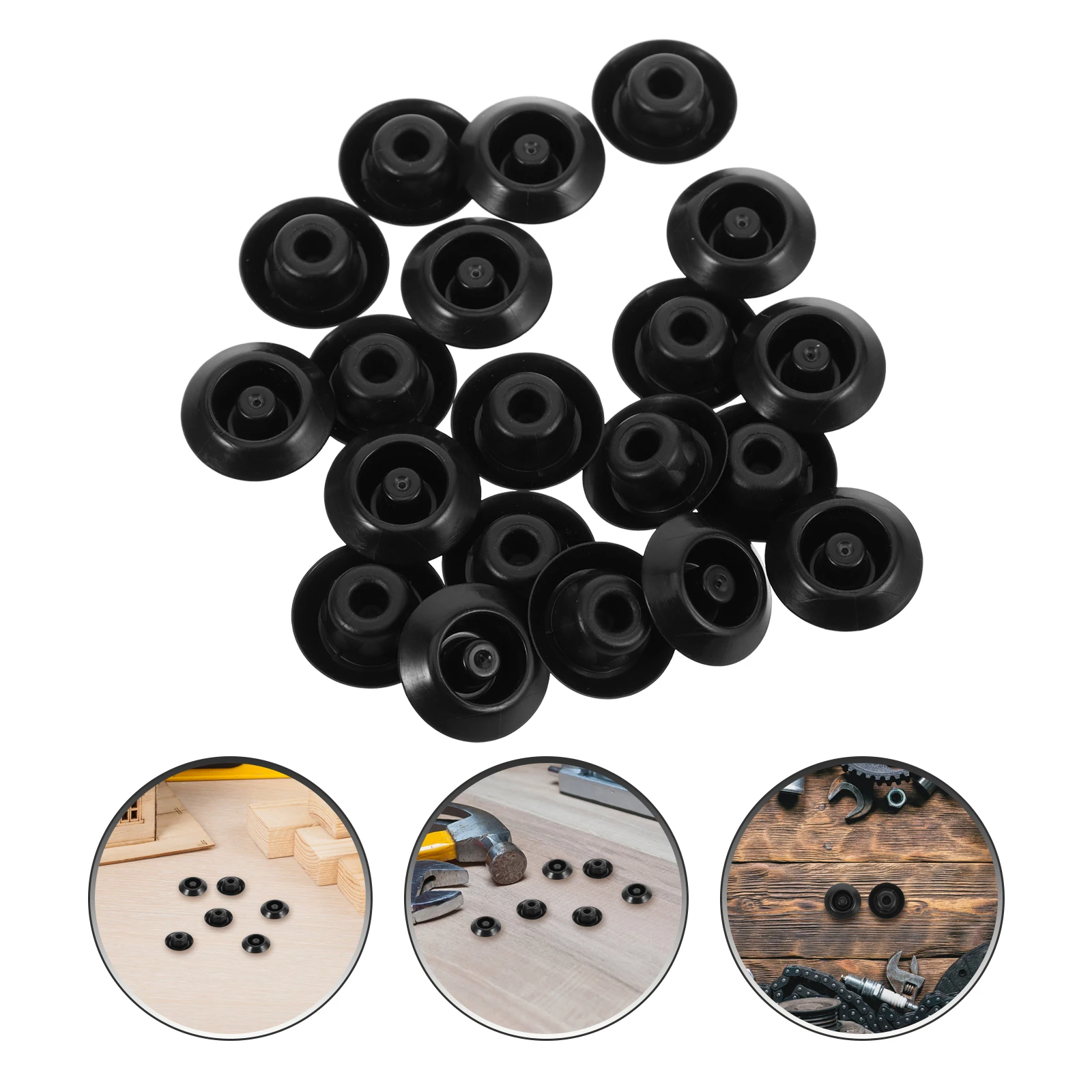 

20pcs Rubber Plugs Dustproof Waterproof Car Doors Round Holes Cover Stopper Sealing Cap Automotive Side Skirt Protection