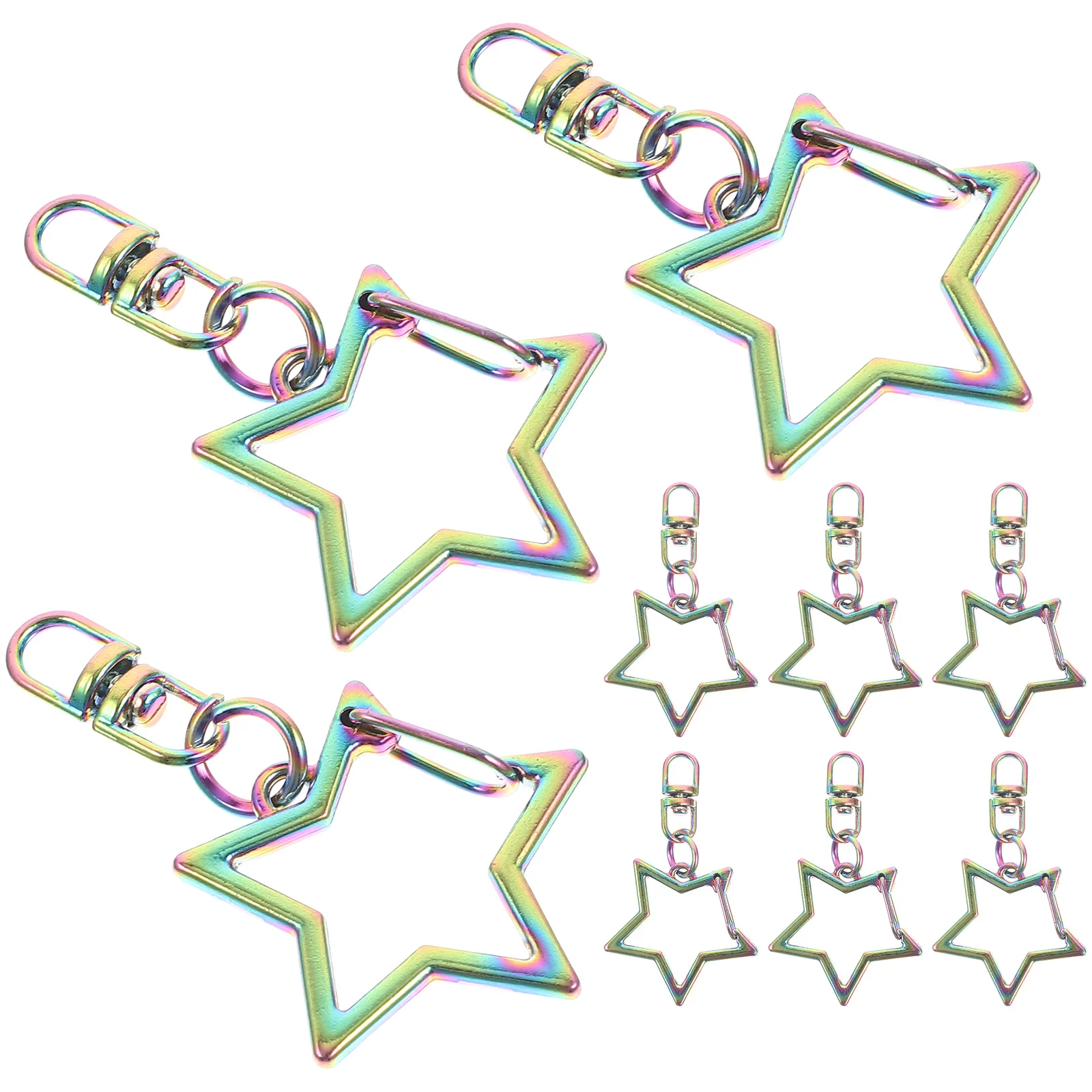 30Pcs Star Design Key Buckles Swivel Snap Hook Decorative Keychain Pendant Easy Install Detach Star Shaped Spring Snap