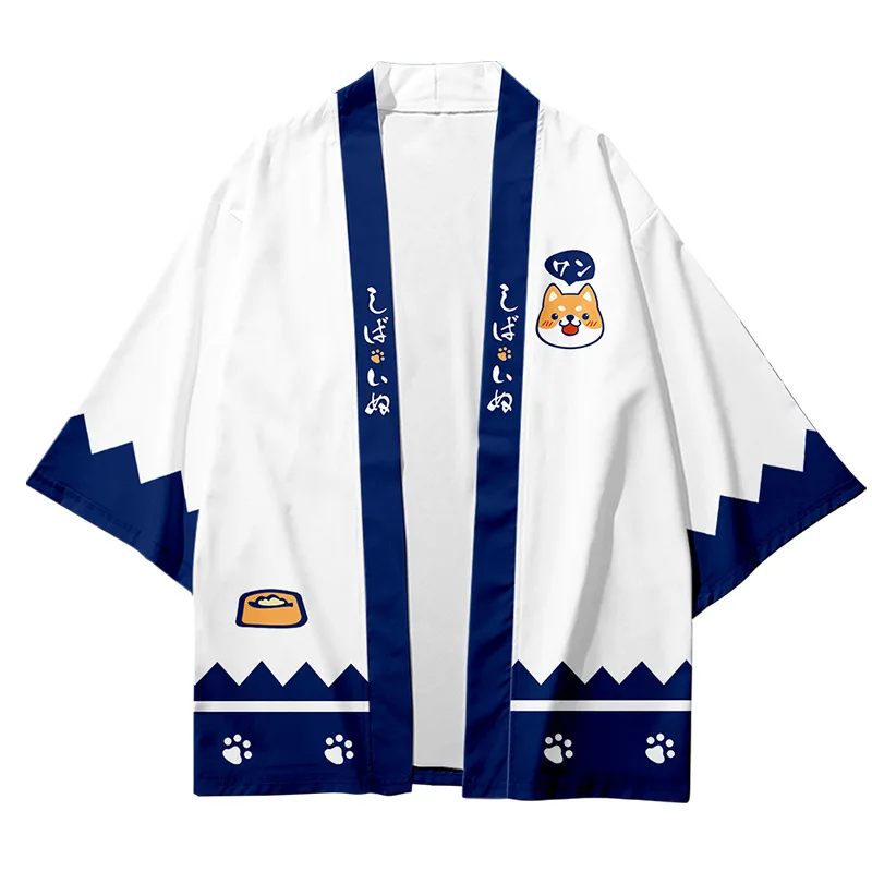 كارتون شيبا اينو طباعة كيمونو قميص الملابس التقليدية هاوري النساء الرجال انمي ياباني الشارع الشهير سترة يوكاتا تأثيري
