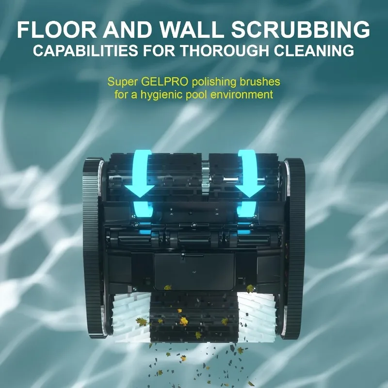Black Pearl Ultra Robotic Pool Cleaner Battery Powered Inground Vacuum for Pools Up to 10 Ft Deep –Wall Climber, 150 Min Runtime