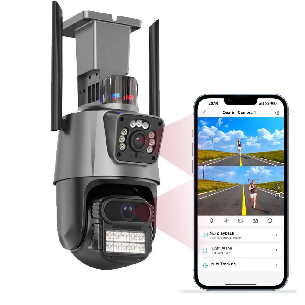屋内および屋外のcctv監視カメラwifiデュアルレンズ自動追跡セキュリティ保護セキュリティicseeptz